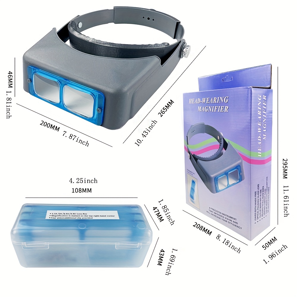 Headband Magnifier Head Magnifying Visor Glasses Jewelry Watch Repair w/ 4  Lens