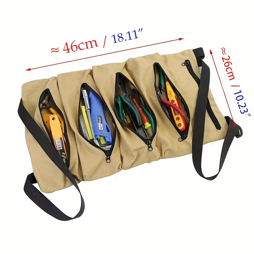 Roll up Tool Pouch, Wrench Roll up Bag Multi-purpose Canvas Tool