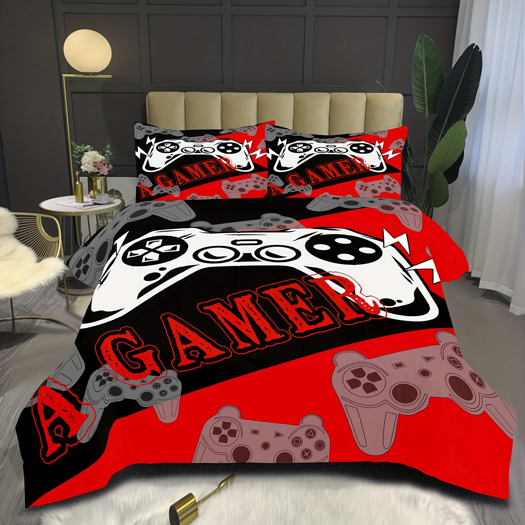 Gaming Bedding Set Twin Size Comforter Set for Boys Girls Kids Teens Soft  Microfiber Soft and Durable Decor Duvet Cover with 2 Pillowcase :  : Home