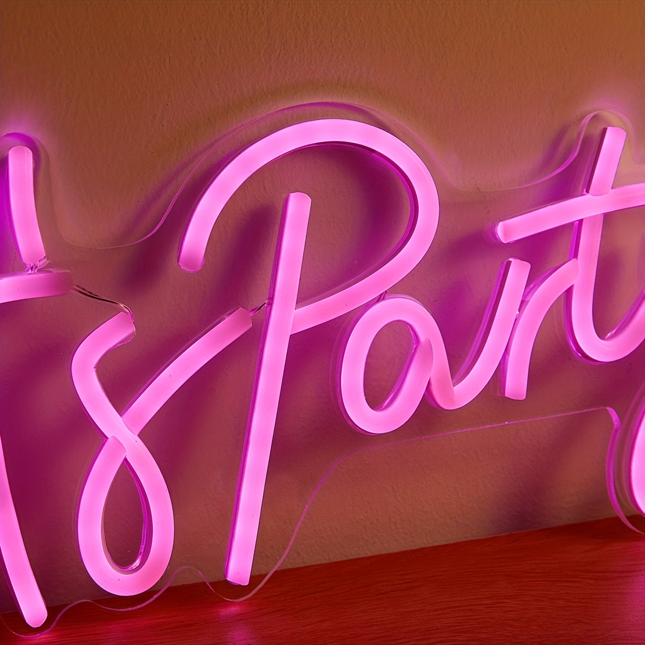 1pc LED Neon Sign Let's Party 5V alimentatore USB, segno di luce al neon  plug-in per decorazione bar camera da letto festa