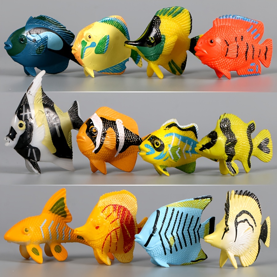 Tropical Fish Animal Figurines - Mini Fish Action Figures Replicas -  Miniature Ocean, Fish, Aquatic Toy Animal Playset