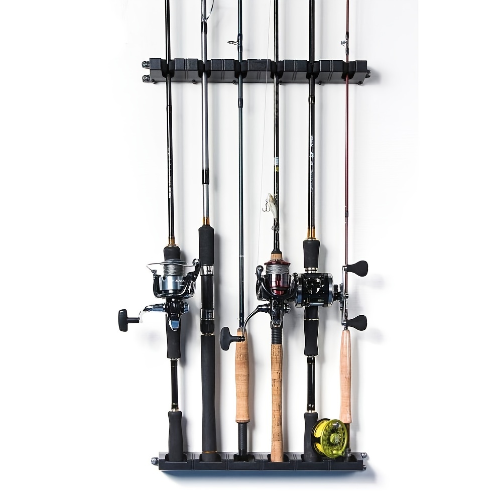 1 portacanne verticale per canne da pesca fino a 6 canne, clip per supporto  per canne da pesca fissate al muro, staffa per supporto per canne da pesca