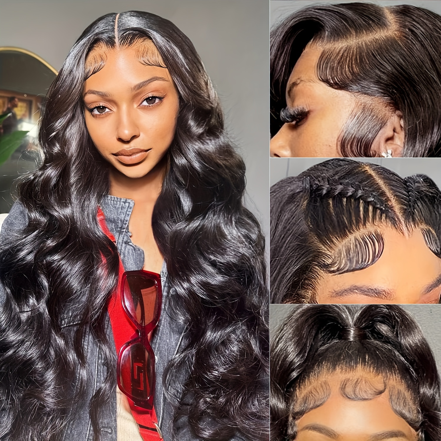 13x6 Lace Front Wigs Human Natural Hair, Body Wave, 180% Density, Pre Plucked Hairline, 30inch/75cm