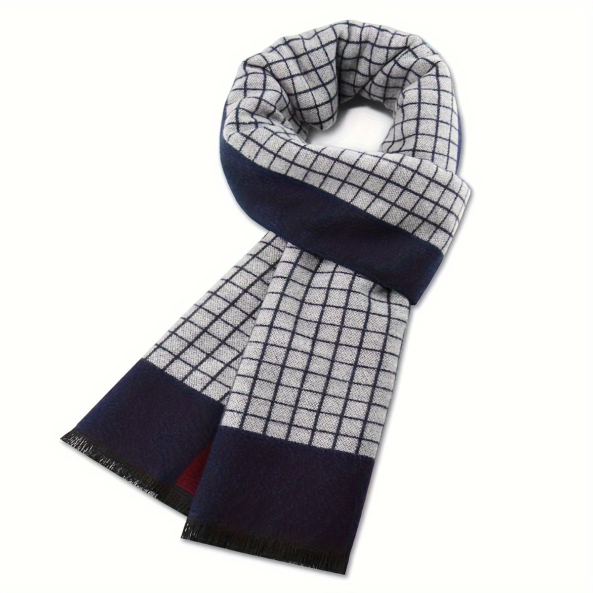 Mens Christmas Color Soft Winter Plaid Pattern Scarf - Jewelry &  Accessories - Temu