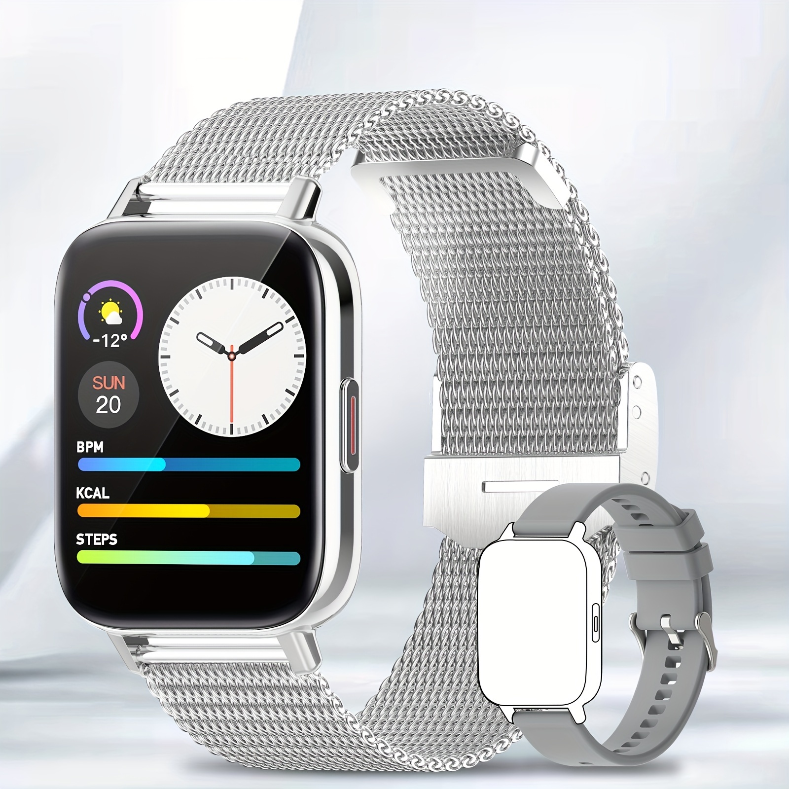 Smartwatch Relogio Smart Watch Masculino Feminino Ouvir Música Frequência  Cardíaca Monitoramento da Pressão Arterial Atender o Telefone IP67 à Prova  D'água Para Android IOS