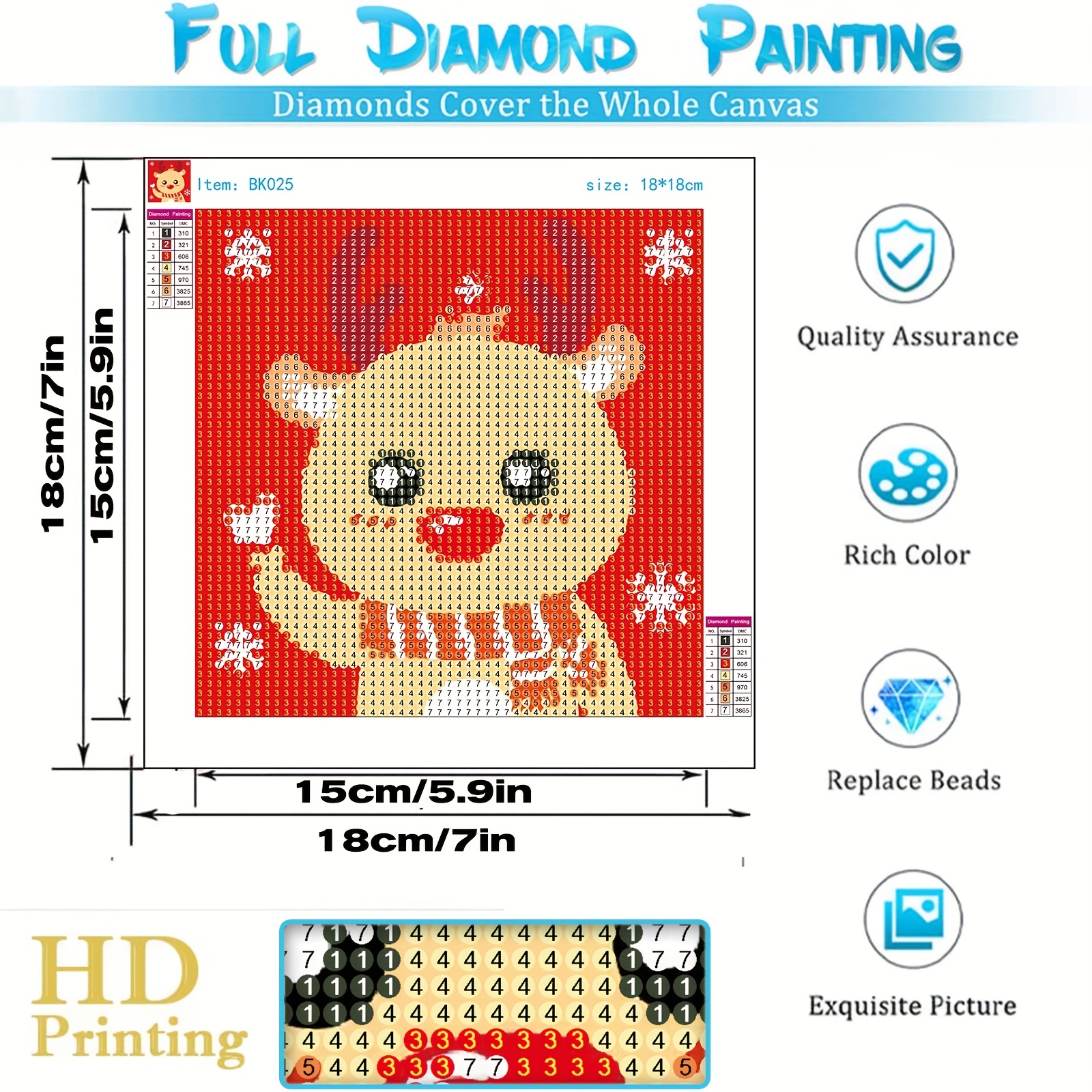 5d Artificial Diamond Painting Kits For Kids With Frame Elk Diamond Art For  Kids Gem Art