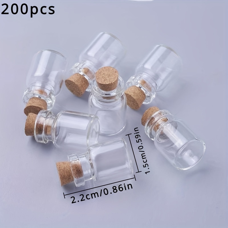 10 pequeñas botellas de vidrio redondas con forma de XO, tarros, viales,  tapón de corcho, colgante Fernando mini botellas de los deseos