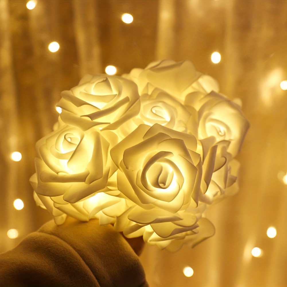 Guirlande Lumineuse, Rose Fleurs Guirlandes, 3M 20 LED À Piles Fleur Rose  Lampe Conte De Fée Marriage Jardin Fête Décoration De Noël Guirlande