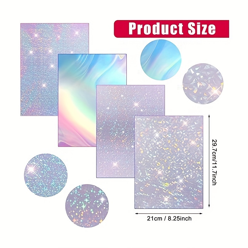 23 Pattern Transparent Holographic Sticker Sheet Set, Clear Self-adhesive  Vinyl Transparent Cold Lamination Film 
