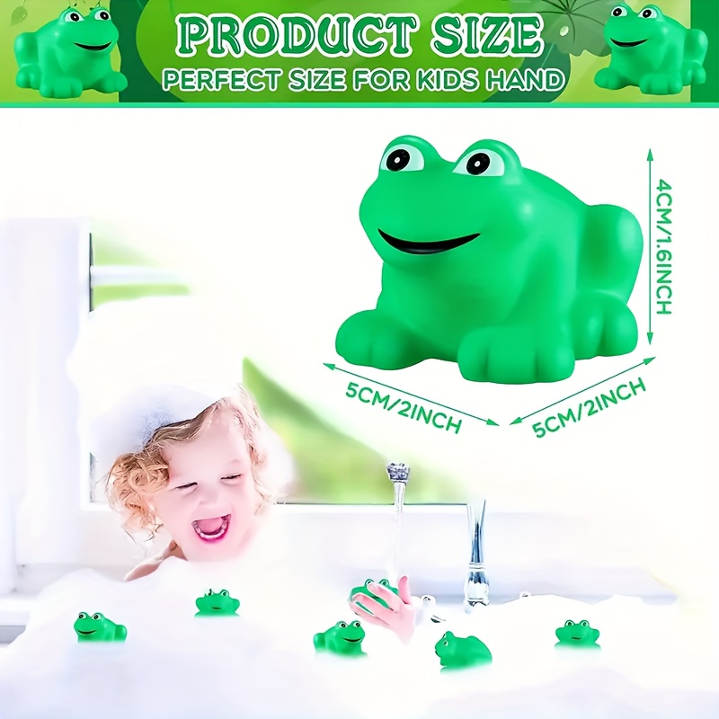 30 Pieces Rubber Frogs Mini Rubber Frogs for Bath Squeak and Float Frogs  Green Rubber Frogs Shower Frog Swimming Bathtub Toys for Boys and Girls  Shower Bathtub Pool Birthday Party Decoration 
