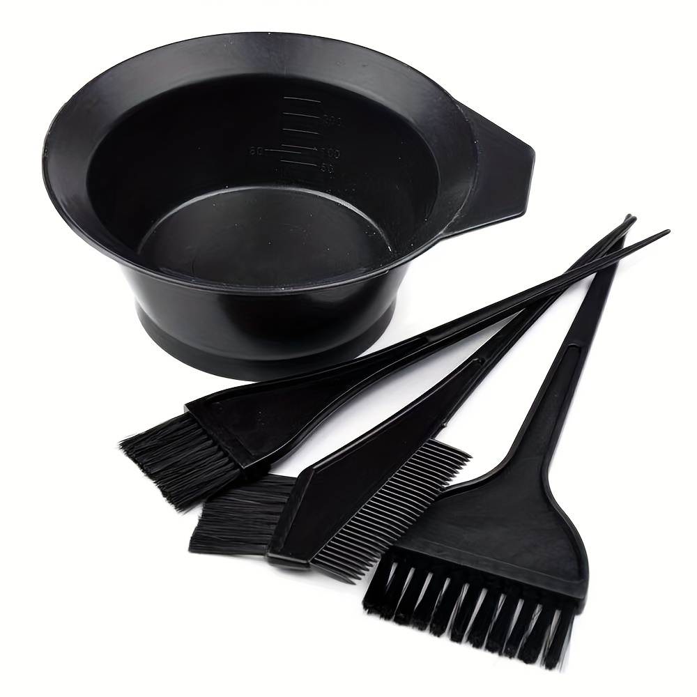  Juego de brochas de tinte para el cabello, cepillo profesional  para colorear el cabello, aplicador de tinte para el cabello, 5 piezas  (negro) : Belleza y Cuidado Personal