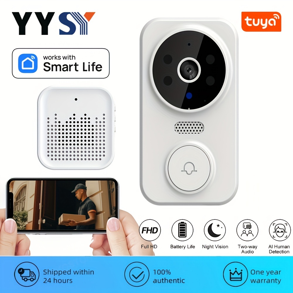 Yysy Tuya Smart Smart Life Mini Wireless Video Doorbell With Camera