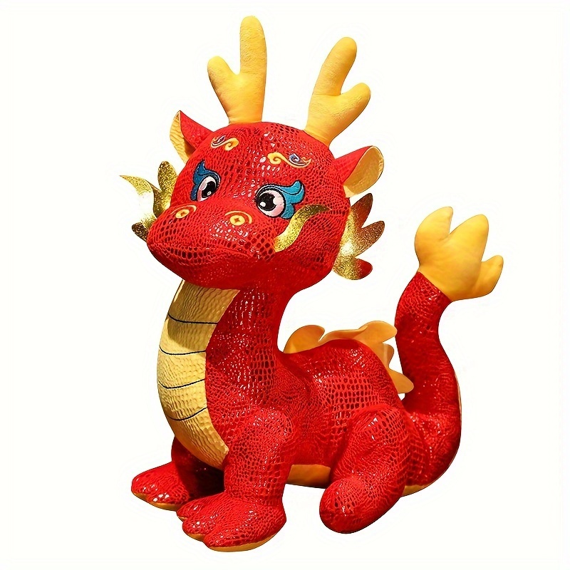 2024 Mascot Cute Red Dragon Stuffed Animal Doll Ornament - Temu