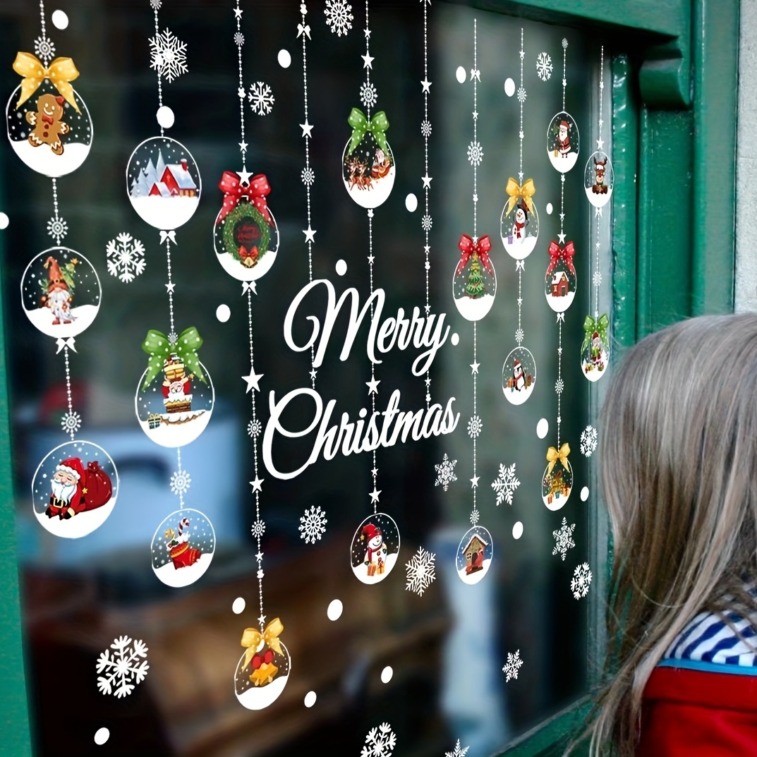 1pc Christmas Tree Santa Claus Sticker Glass Sticker For Window ...