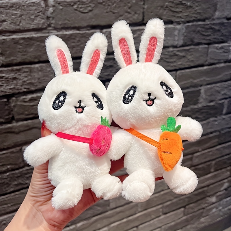 Miniature Plush Bunny Rabbit Doll Pet Backpack Keychain Pocket 