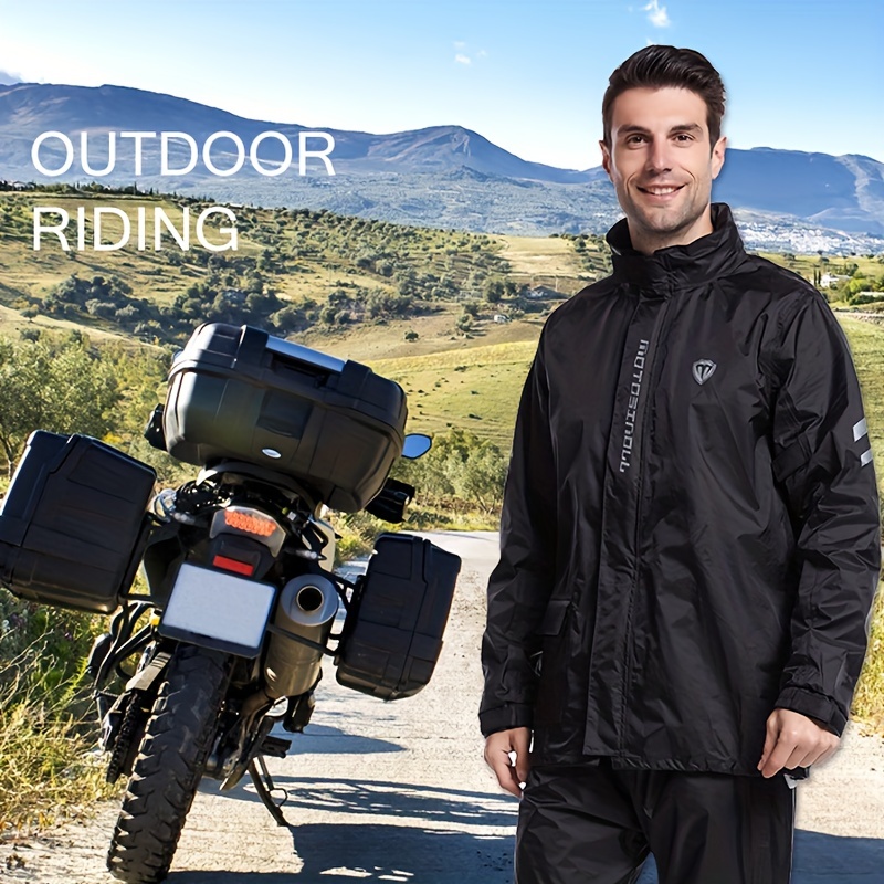 Mens Motorcycle Raincoat Sets Outdoor Rainwear Fishing Waterproof
