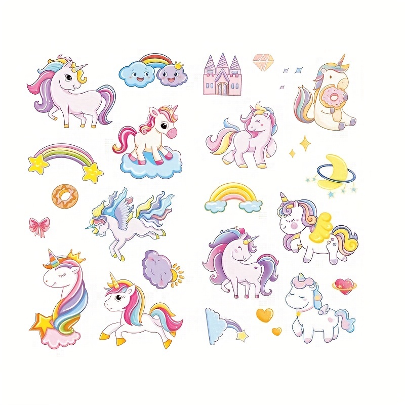 Stickers Tattoos Unicorns Animals Cute Realistic High end - Temu