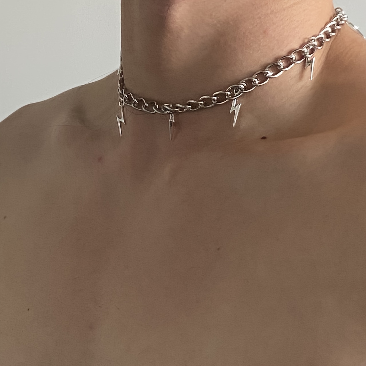 Cool Y2k Choker Chain Necklace Men Women Sexy Rivet Cone - Temu Canada