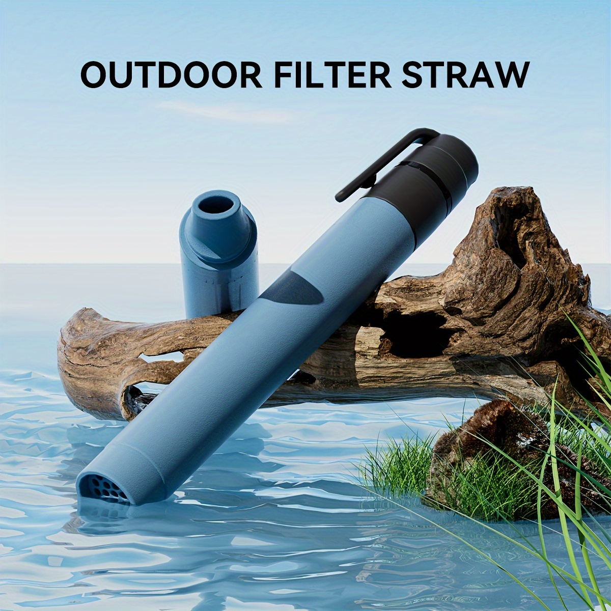 2Pcs Water Filter Straw Portable Water Filtration Purifier Outdoor  Emergency Use