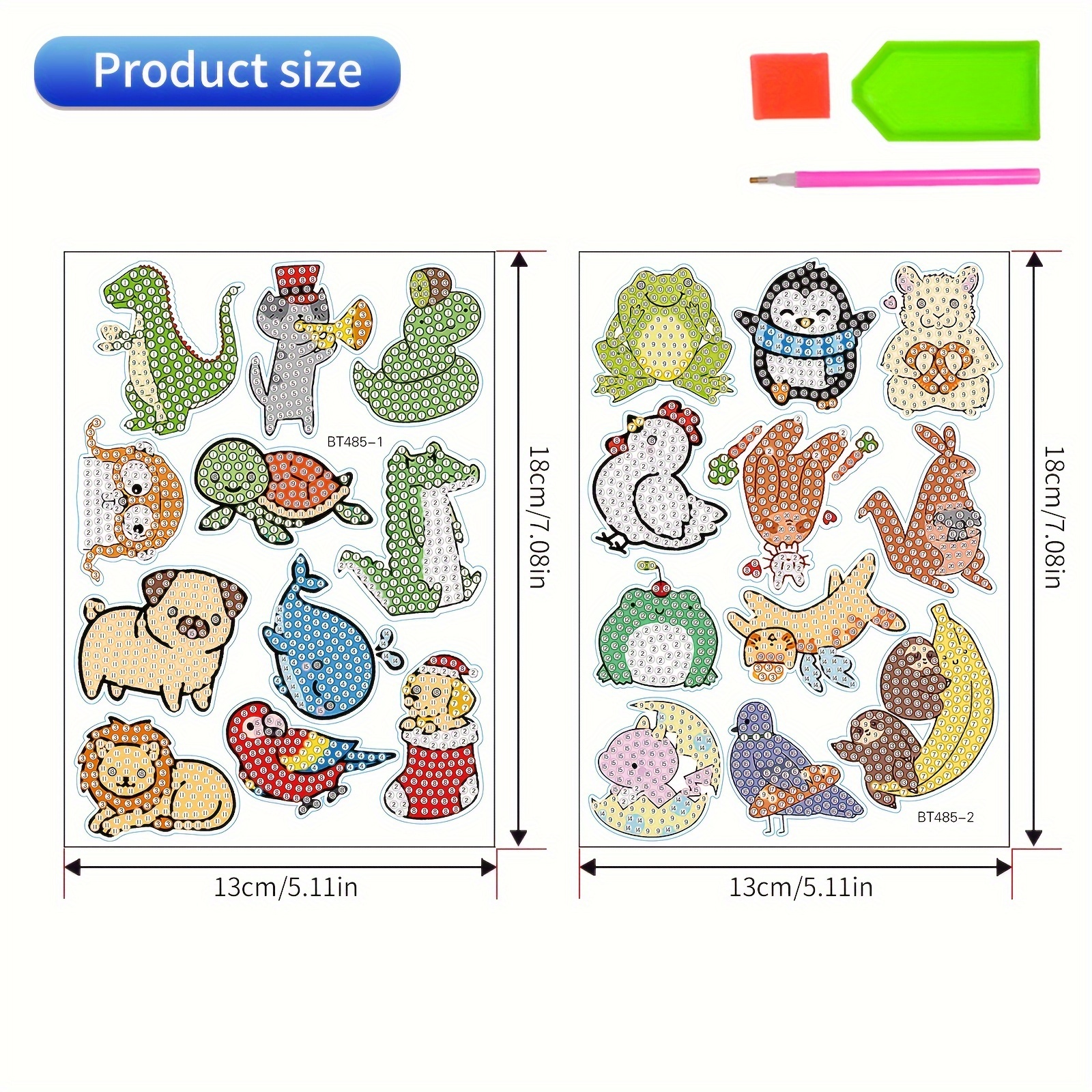 1 Set Diamond Painting Kids Set 22pcs Diamond Art Sticker - Temu