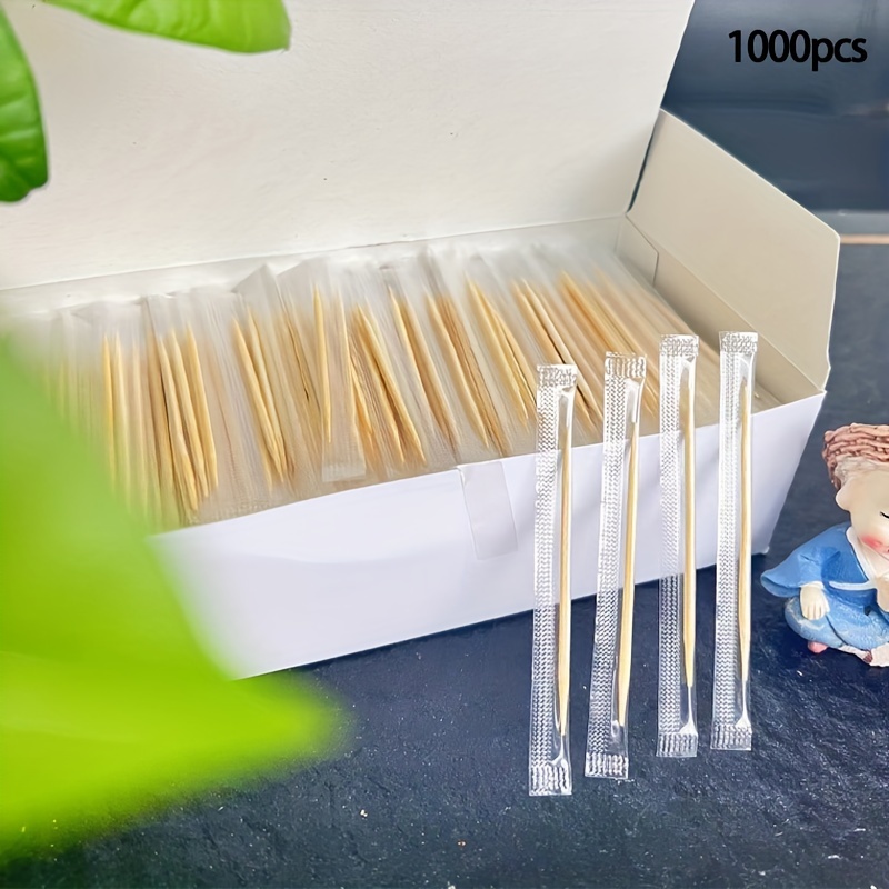 1000pcs Bamboo Toothpicks Pack - Portable, Disposable, Household Banquet
