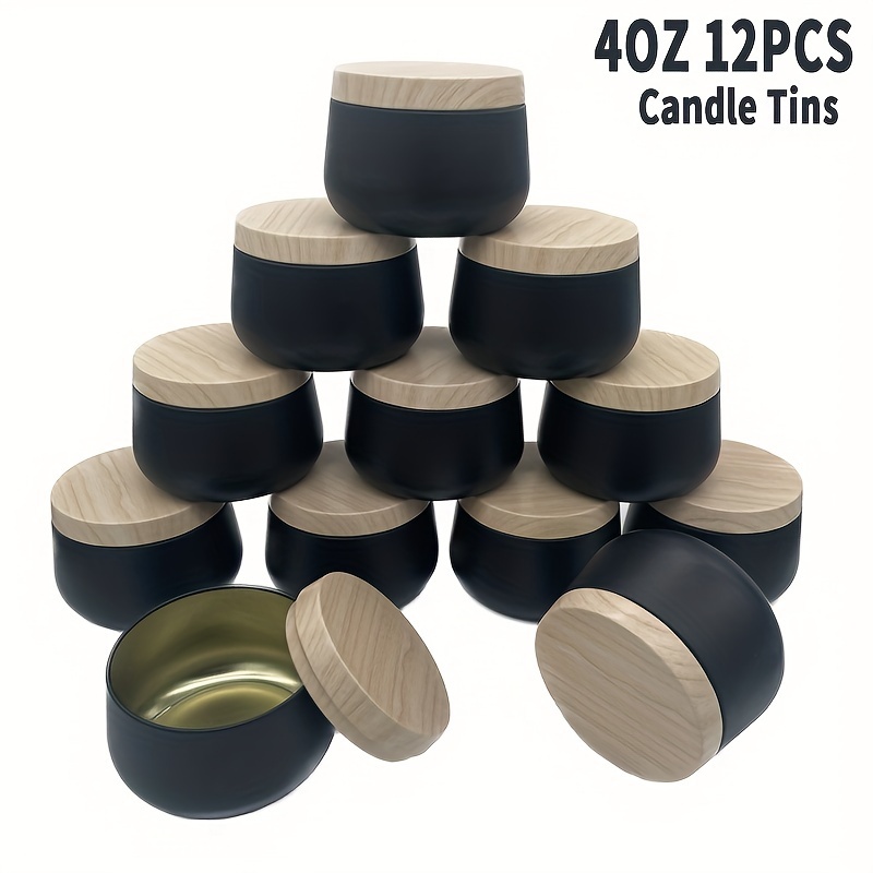 Black Candle Tins Candle Jars Candle Containers With Lids - Temu
