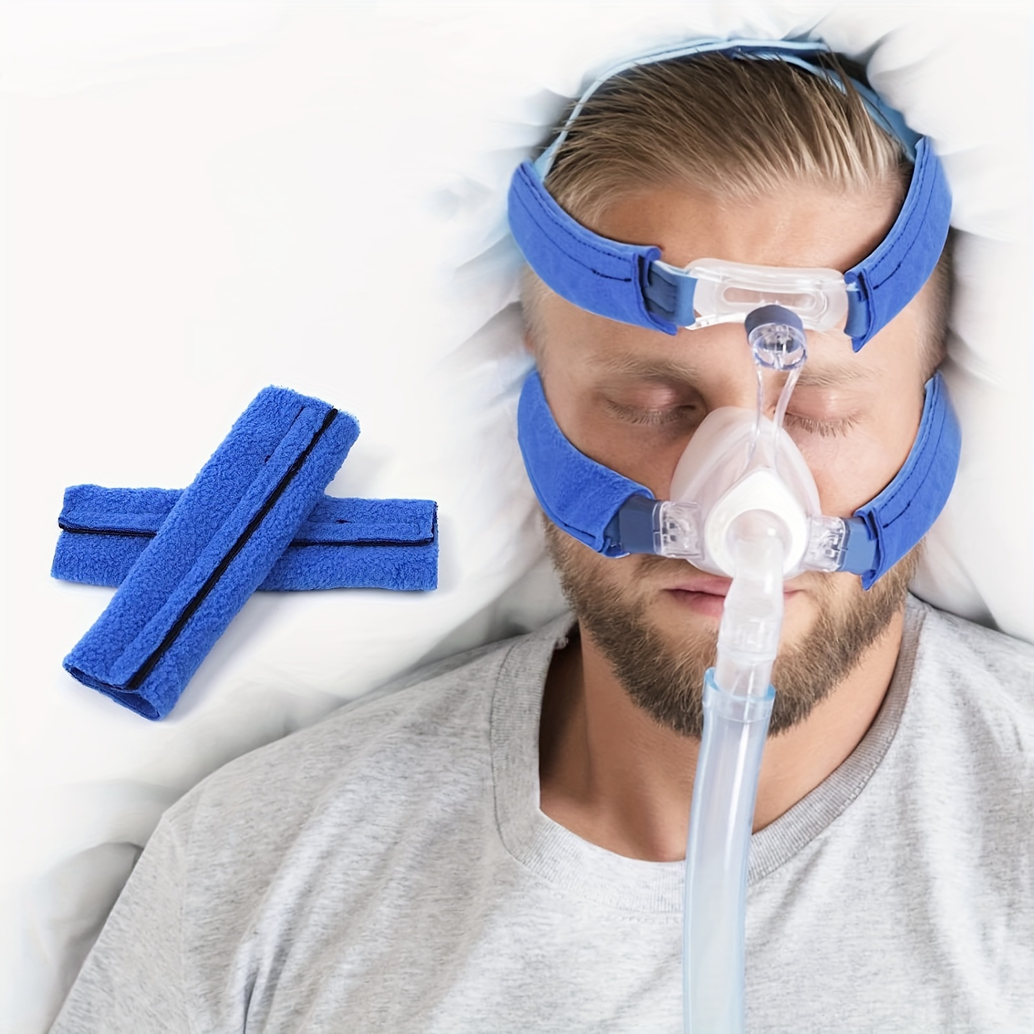 NATAKU CPAP - Correas de máscara para cuello, fundas de correa CPAP para  máscaras de cara completa, accesorios y suministros, incluye 4 cojines de