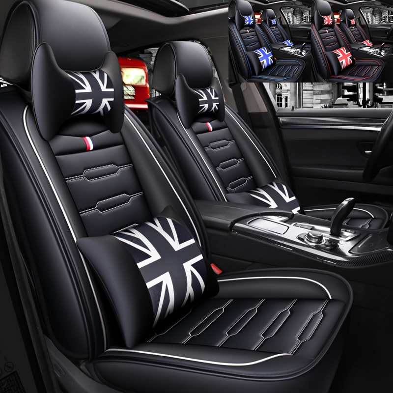 Coprisedili Anteriori Universali per Auto Seat Cover Protezione per Sedile  della Macchina Ecopelle Nero