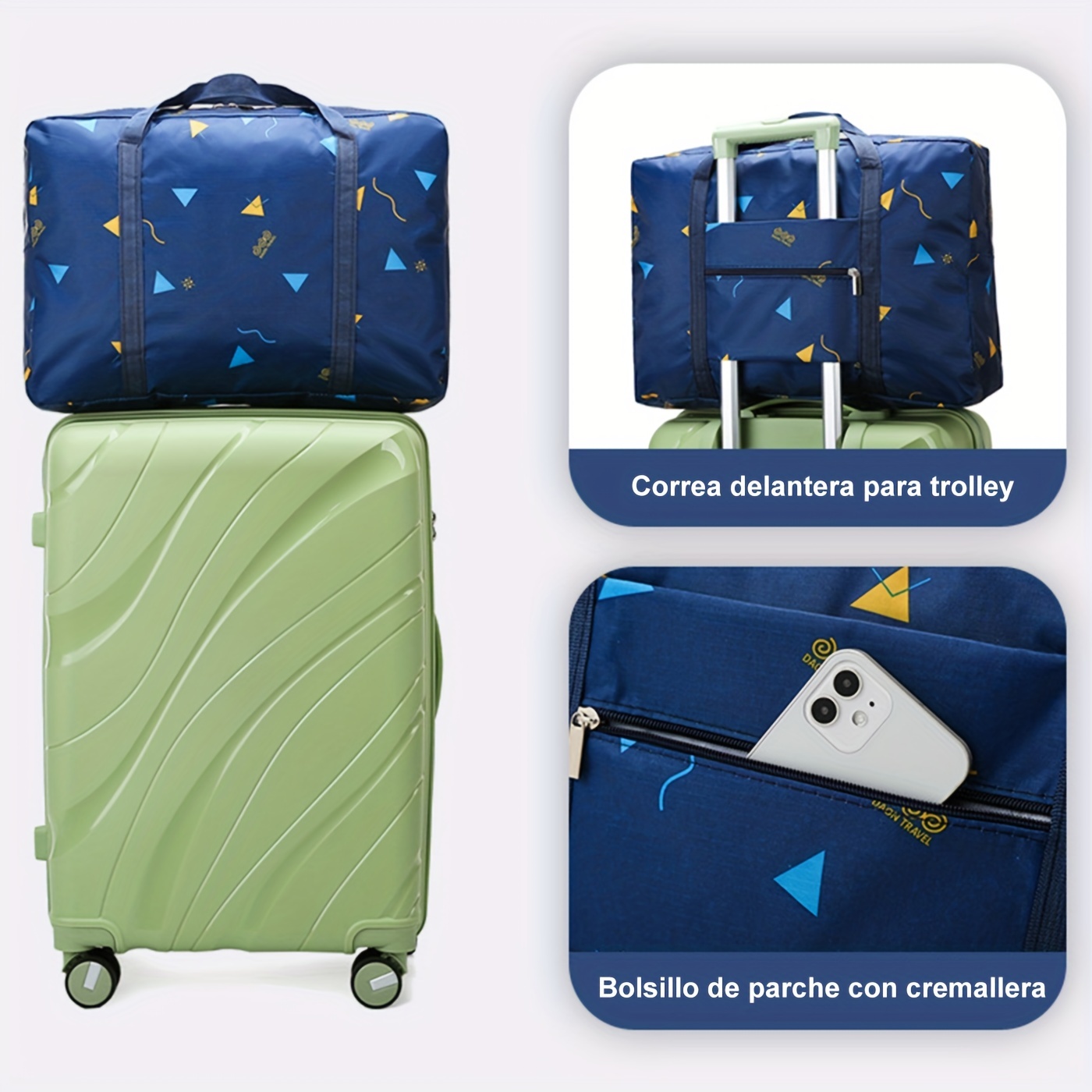 Bolsa viaje plegable verde