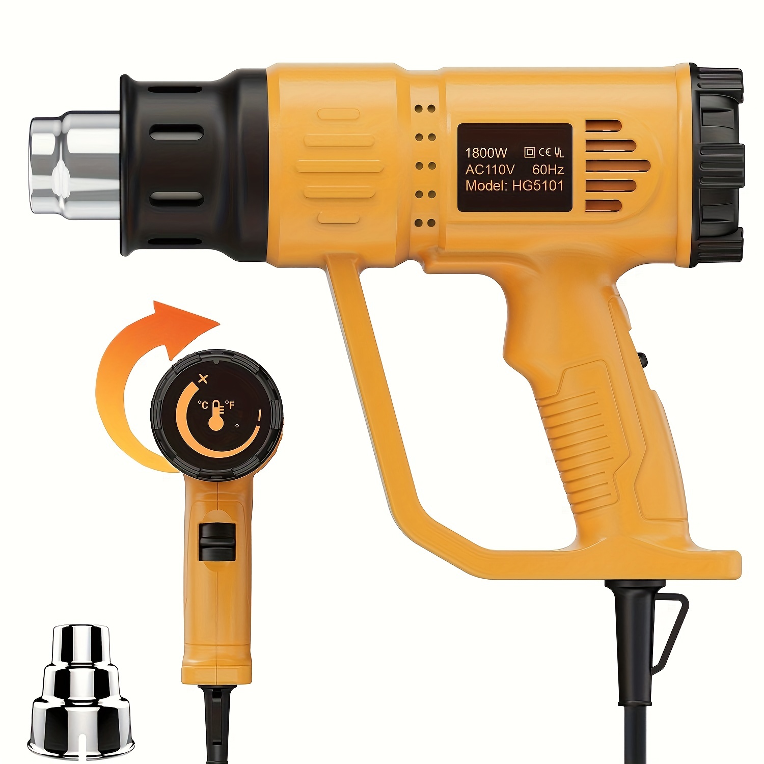 Heat Gun Handheld Hot Air Gun Two Temperature Setting - Temu