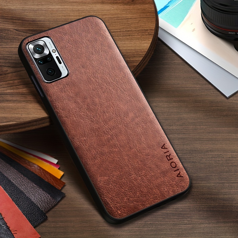 Funda para Xiaomi Redmi Note 10 Pro, protector suave de cuero TPU