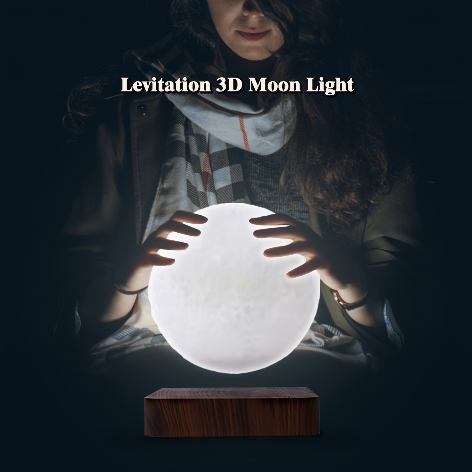 1pc浮遊月テーブルランプ 磁気浮遊ナイトライト 3つの照明モード 3D