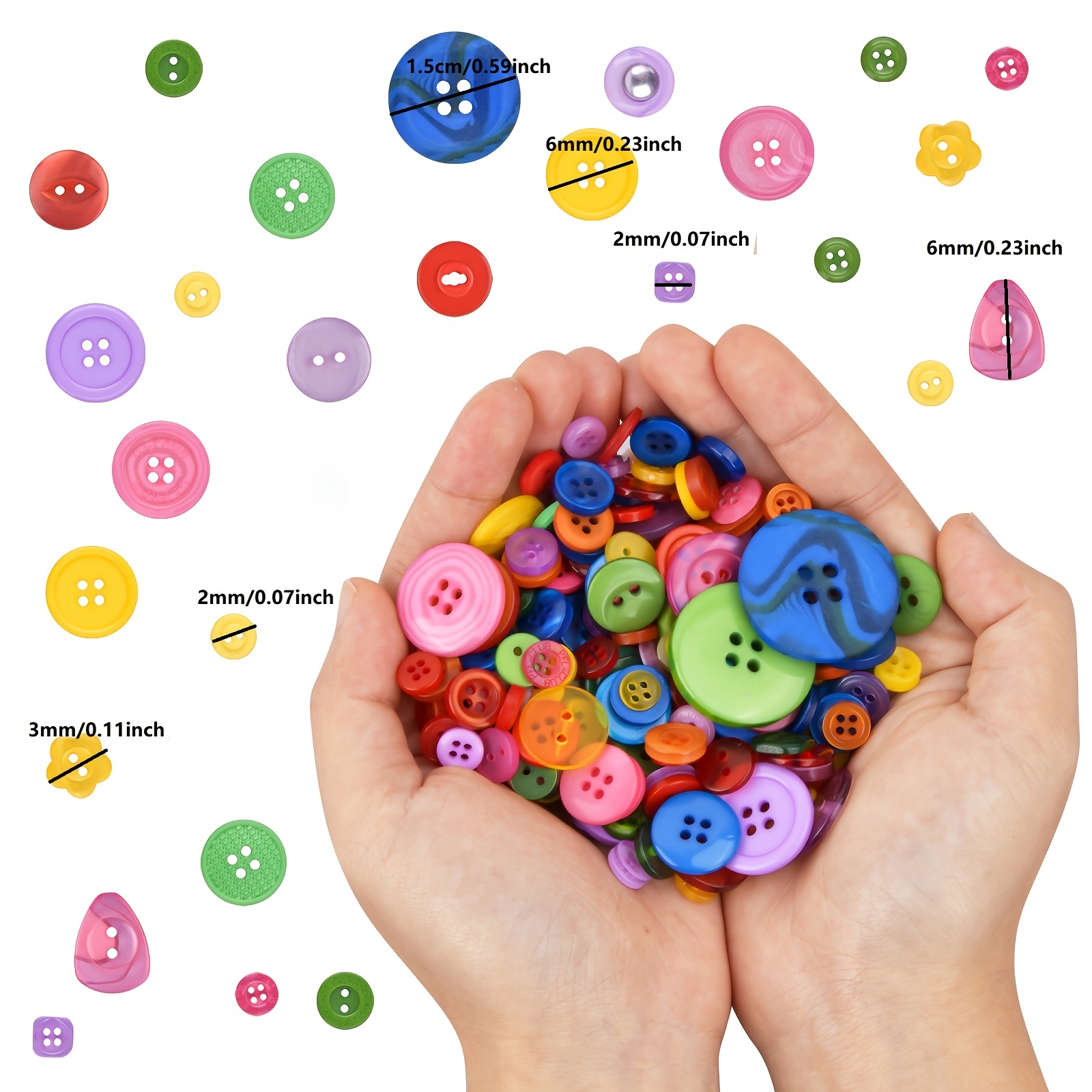 DISCONTINUED - 100 or 200 Bright rainbow round buttons round assorted mix  crafts plastic assorted buttons bright rainbow mash round GROUP A
