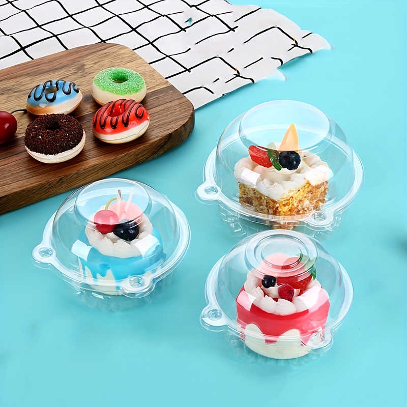 100pcs Plastic Cupcake Case Disposable Cupcake Boxes Muffin