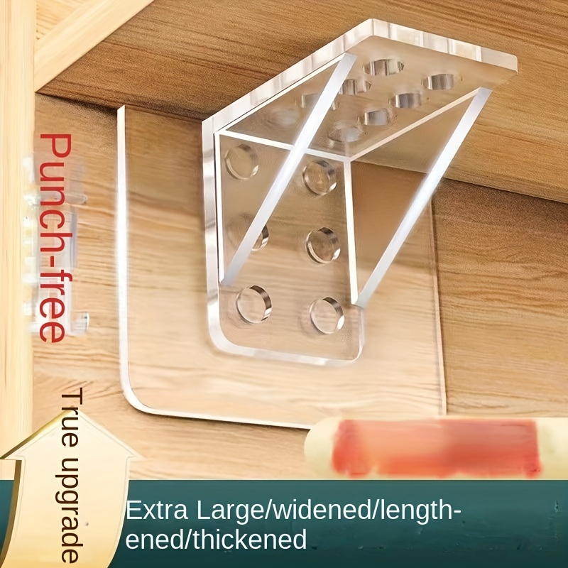 30 Pcs Punch Free Shelf Support Pegs No Drill Adhesive Shelf Bracket Clear  Shelf
