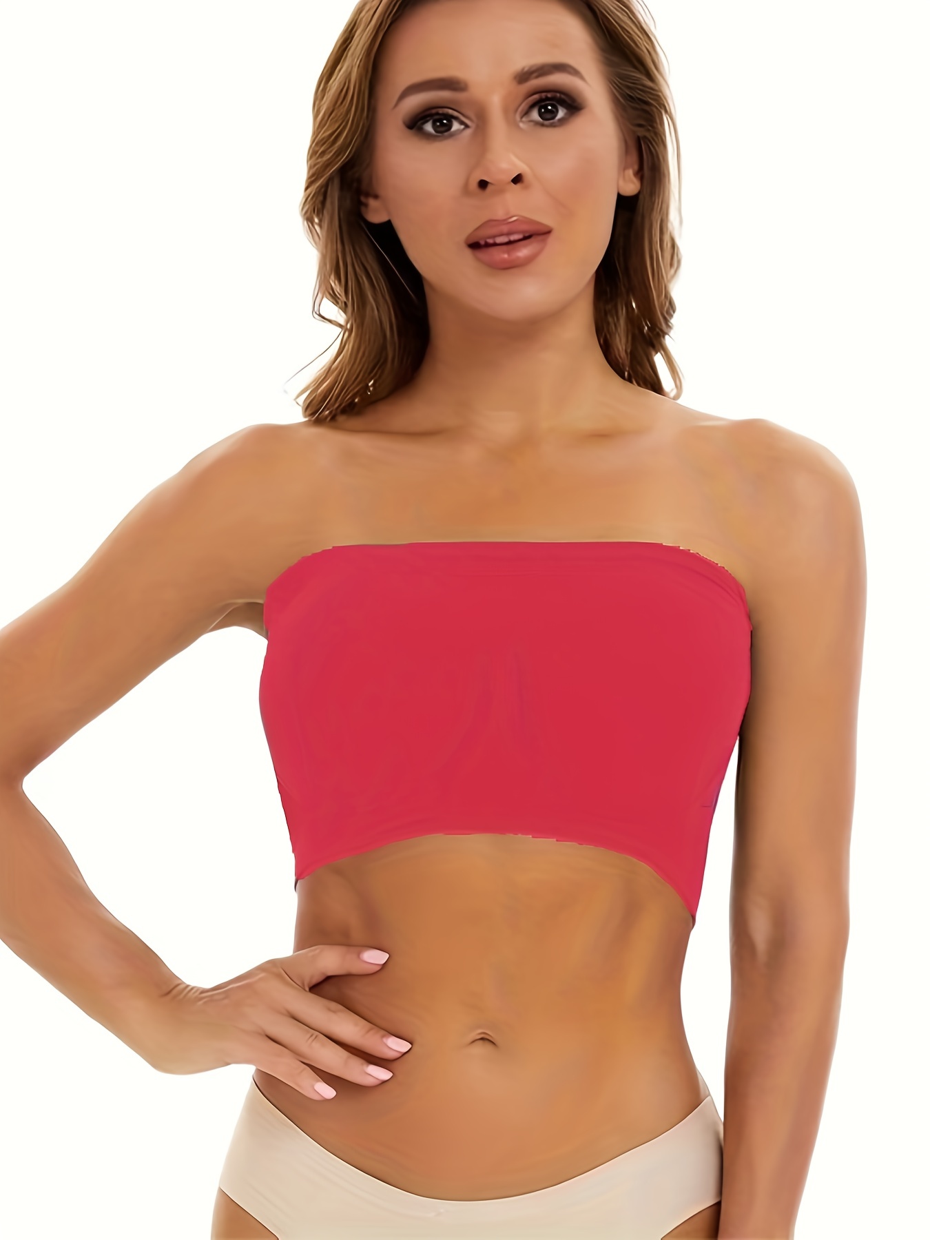 Strapless Bandeau Bras Comfy Seamless Solid Everyday Bra - Temu Canada