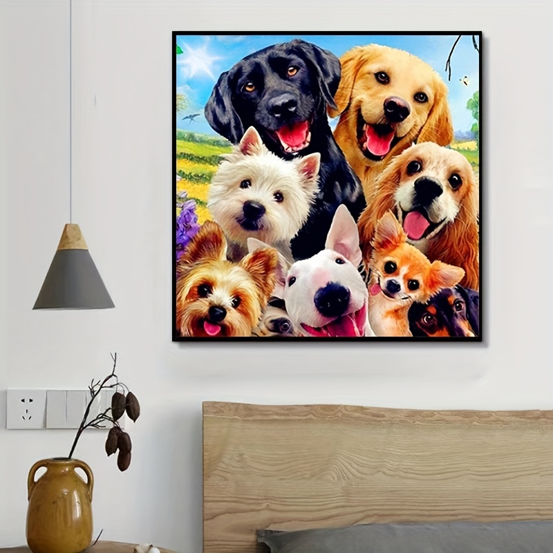 Rainbow Cute Dog Diamond Painting Handmade Diy Living Room - Temu