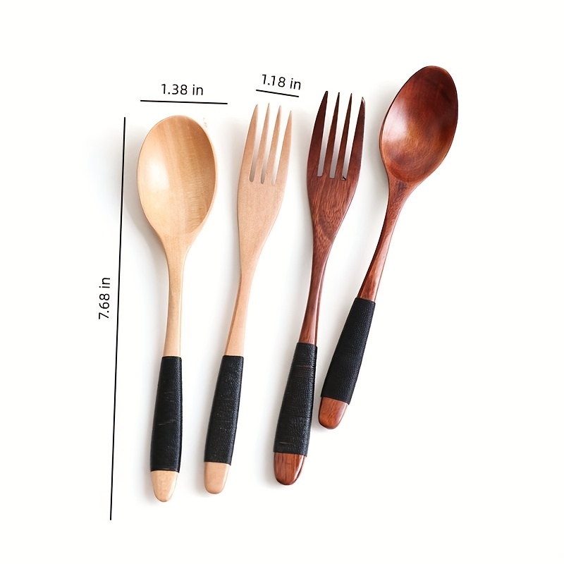 2pcs Wooden Cutlery Set for Dinnerware and Tableware