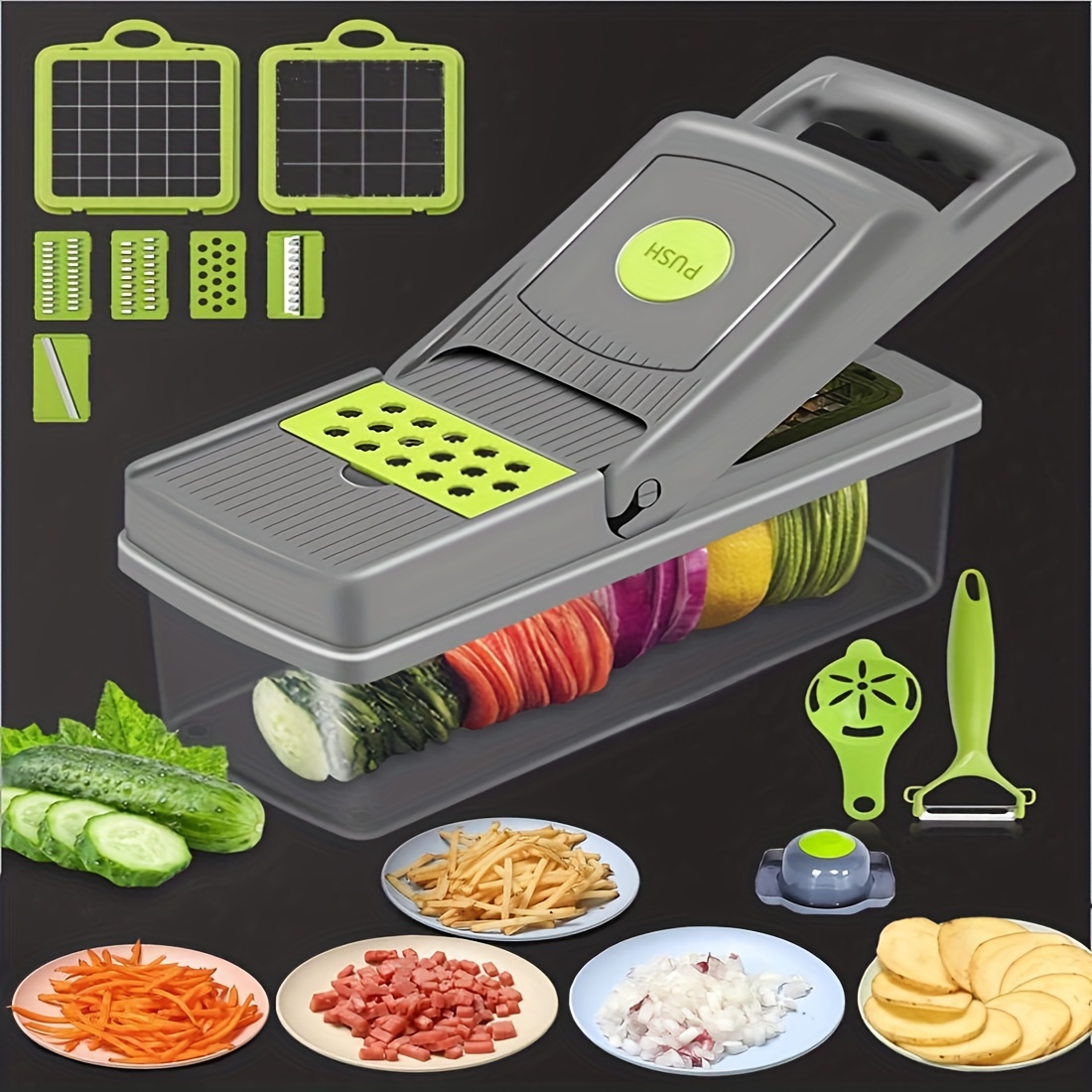 16-in-1 Multifunctional Vegetable Cutter Shredder Vegetable Dicer