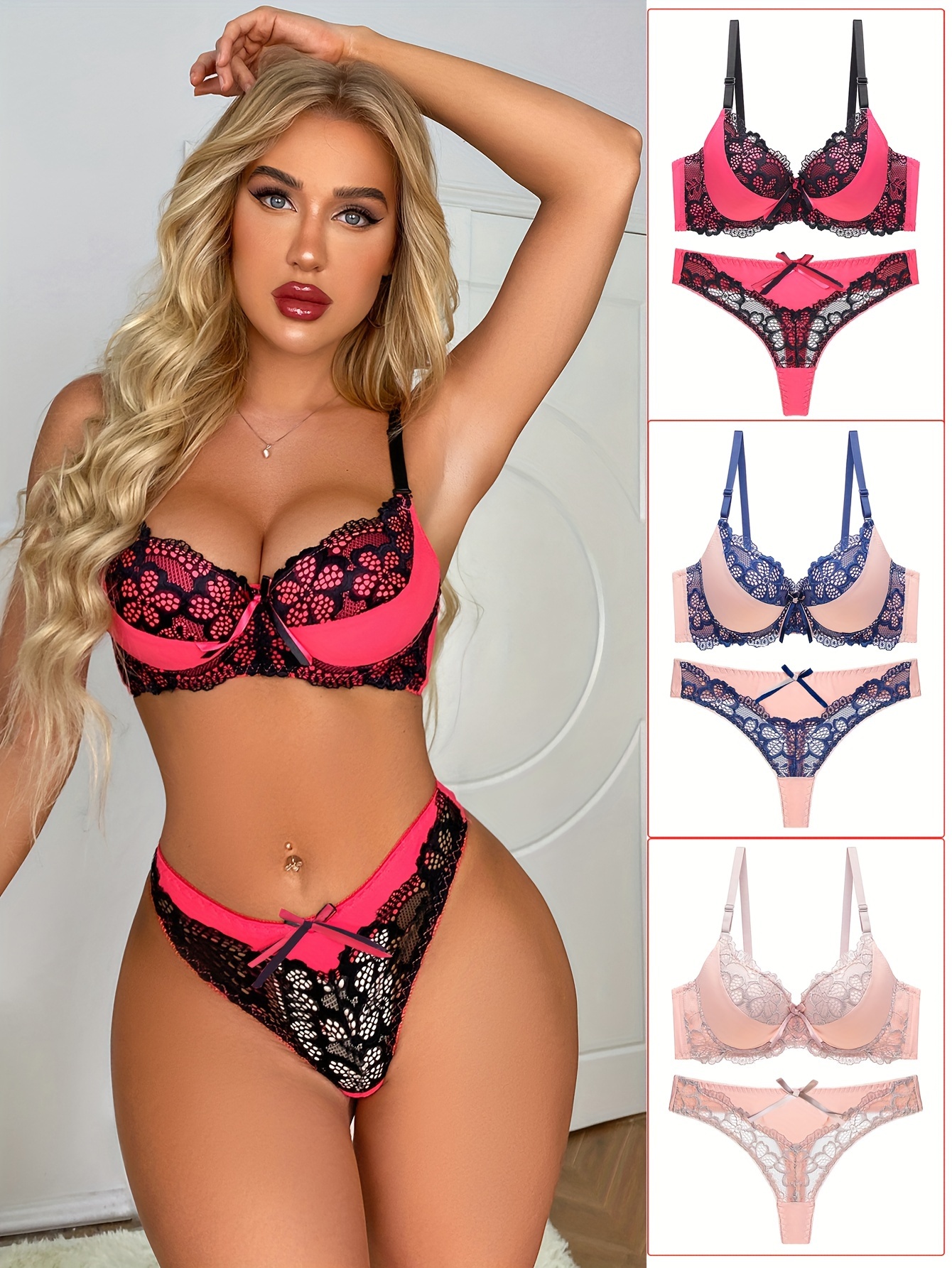 Sujetador Push Up Bras And Panty Sets For Women Sexy Intimates Bra