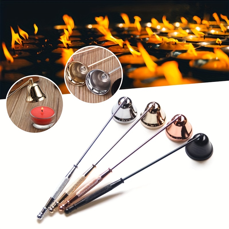 

1pc Candle Wick Bell Stainless Steel Smokeless Candle Wick Bell Snuffer Home Decor Hand Put Off Tool Kit Candle Accessories Holders