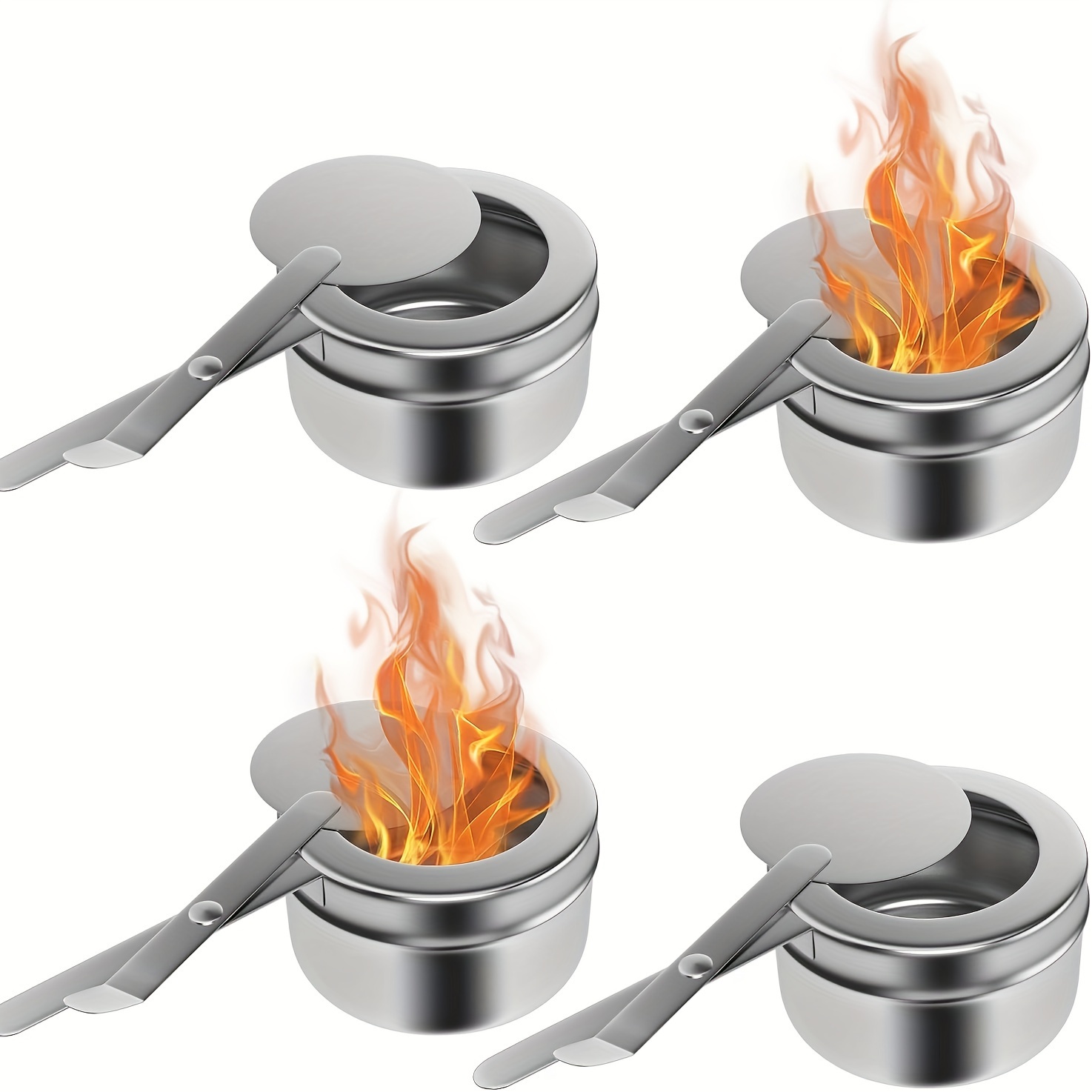 Juego de 4 soportes para cucharas de servir para platos de salsa de buffet,  acero inoxidable, utensilios de cocina, soporte para cucharas de cocina