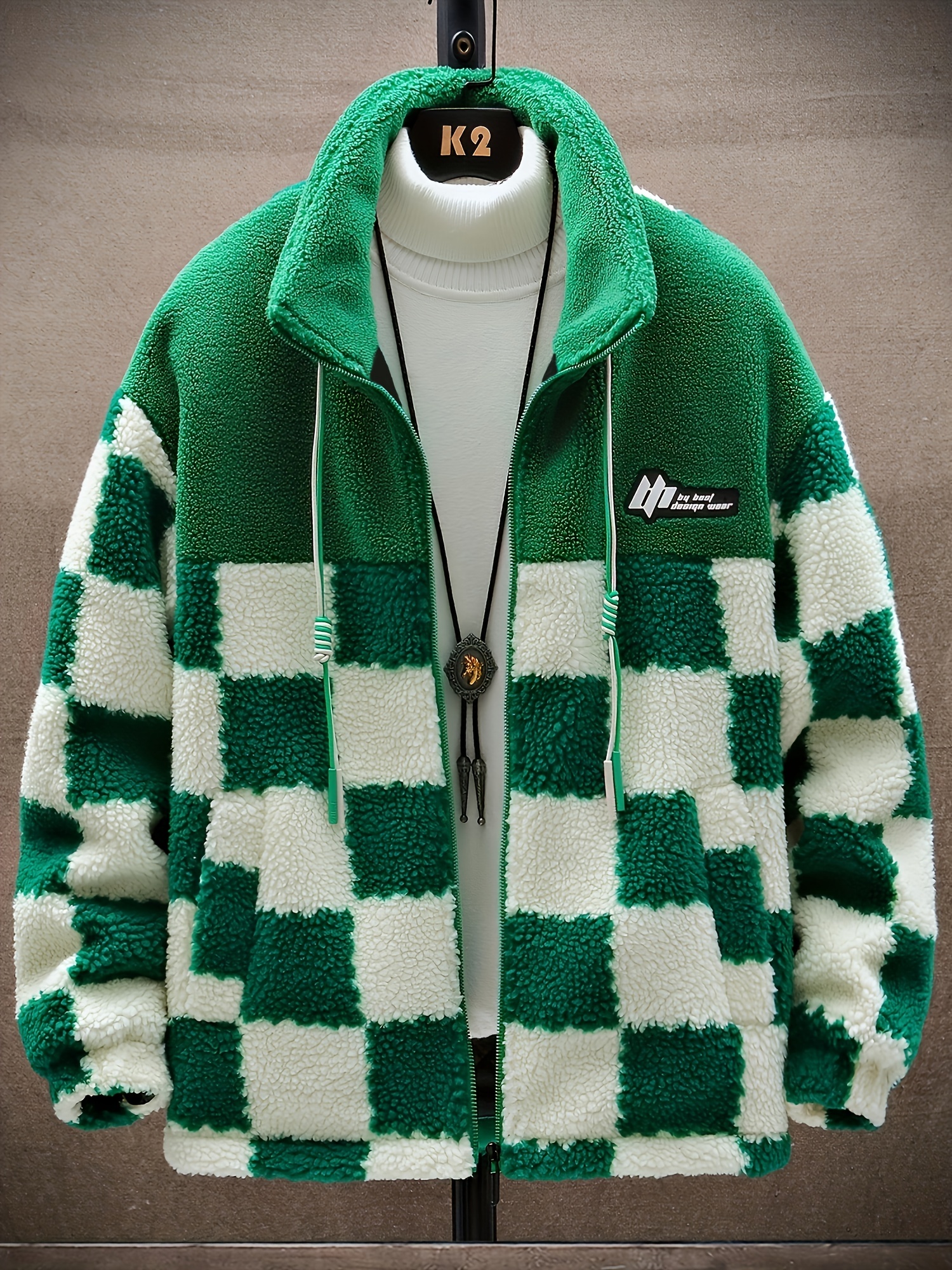 Cozy Plaid Lambswool Jacket Thick Polar Fleece Lining Warm - Temu