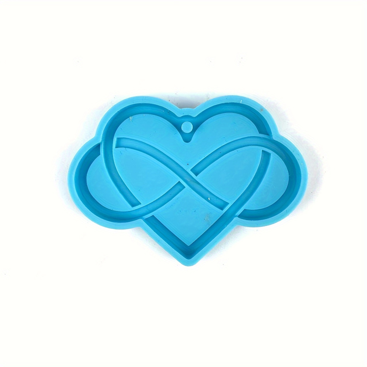 Valentine's Day Love Heart Keychain Epoxy Mold Heart Diamond Couple Keychain Pendant Backpack Decoration Silicone Mold Love Heart Footprint Craft Mold