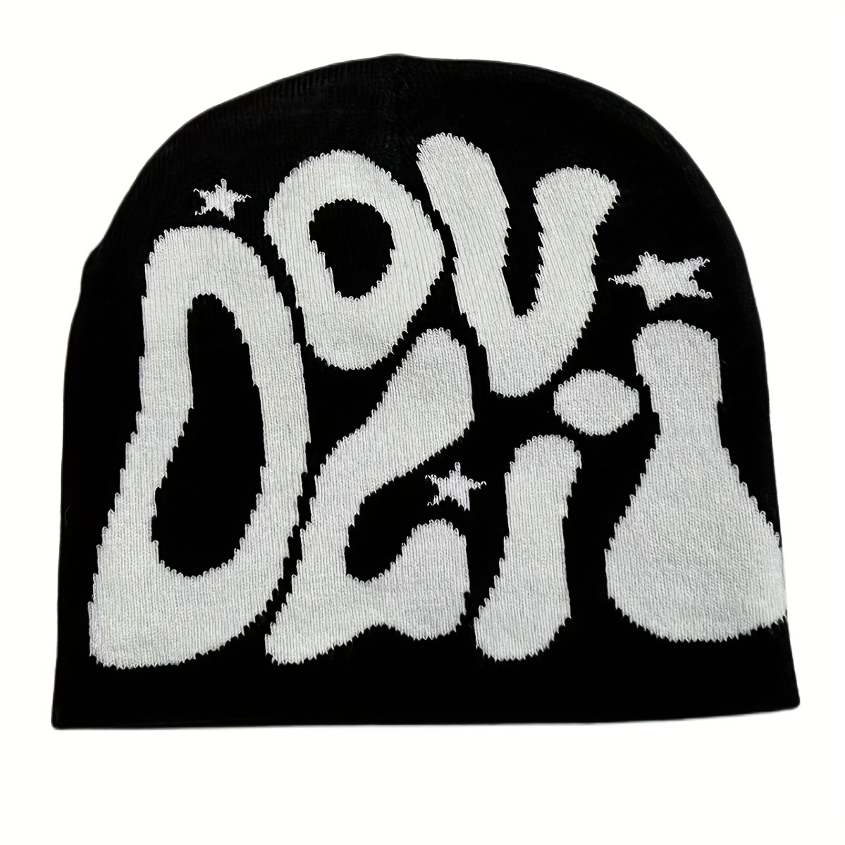 Elastic Foldable Beanie Hat Knitted With Skull Pattern For Men Women