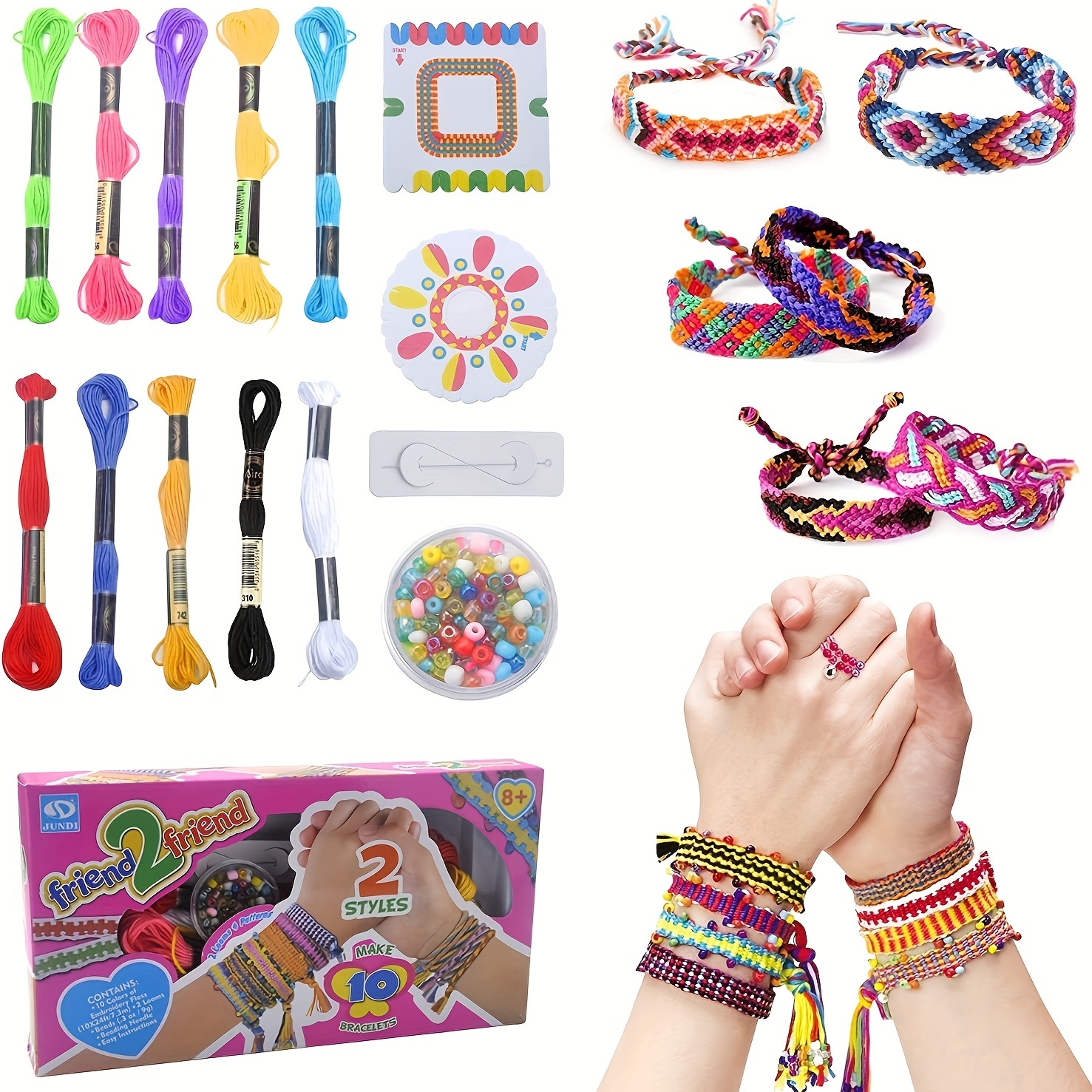 3-7mm DIY Handmade Beads Kit Charms Elastic String Jewelry Making Bracelets  Set Children's Game kids girls toys for 5- 7-8 years