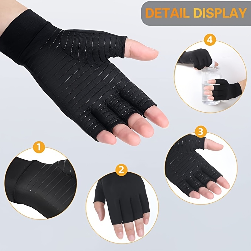 Fingerless Copper Arthritis Gloves with High Copper Content