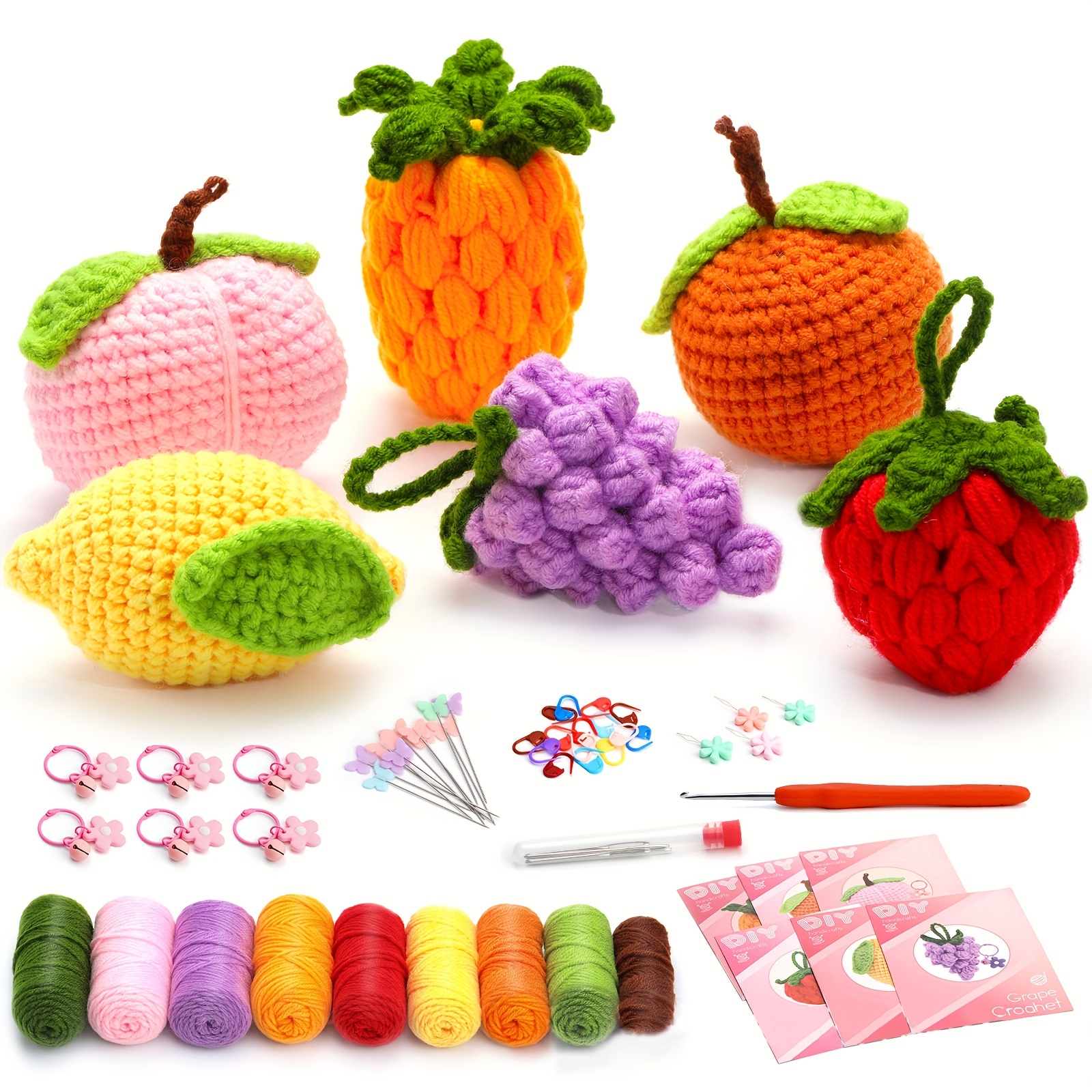 Kit Complet de Tricot de Crochet 8PCS Débutants Adorable Animal Crochet  Starter Pack avec Fil Kit clés avec vidéo étape par étape pour Les Enfants  Adultes : : Cuisine et Maison