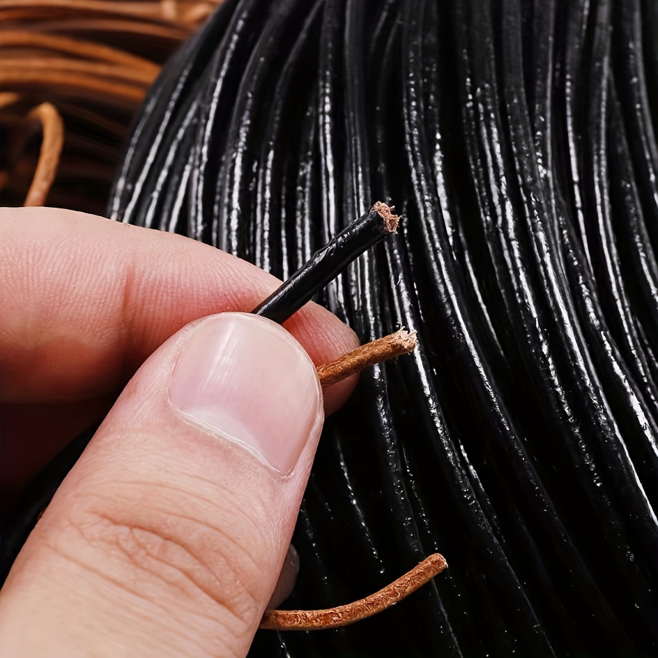 1 Meter Brown Handcraft Braided Woven Genuine Leather Cords - Temu