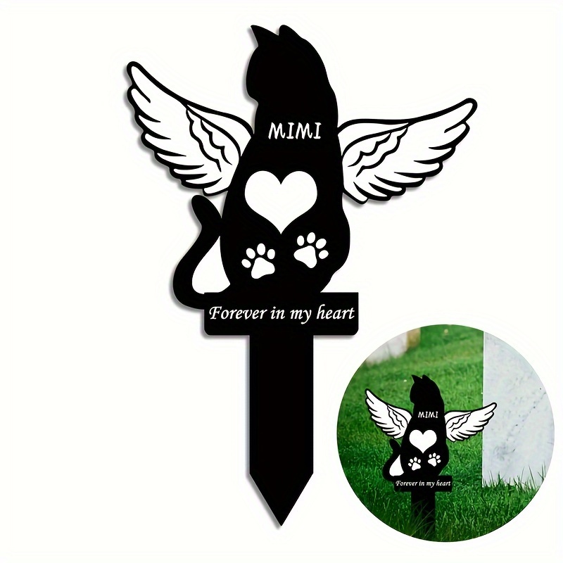 Acrylic Cat Shade Memorial Plaque Stakes Loss Cat Grave - Temu